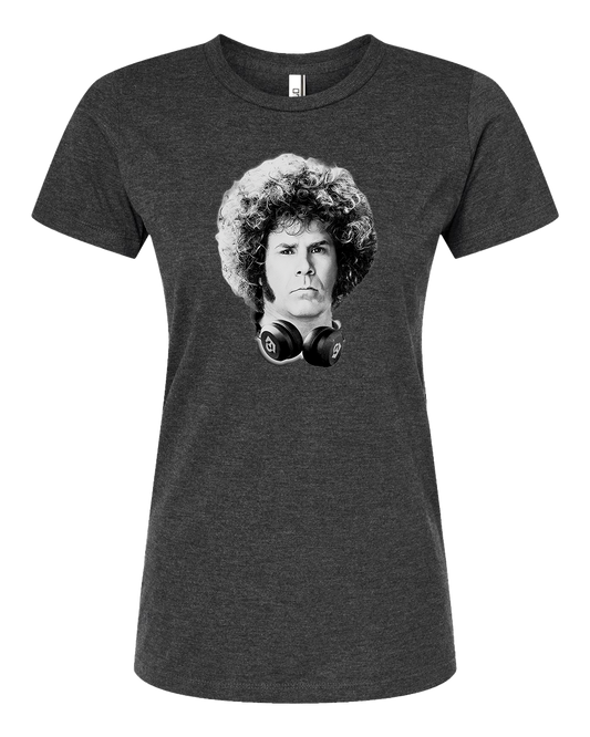 Will Ferrell DJ Party Women's T-Shirt - Black Heather