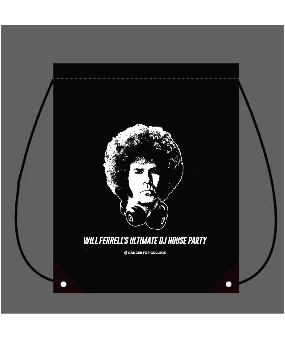 Will Ferrell DJ Party Glow Drawstring Bag - Black